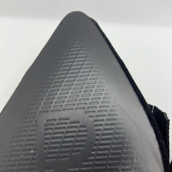 Rag & Co fringe studded black flats leather 8M NWT mules low heel dressy career - Picture 7 of 14